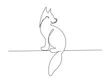 Fox One Line Art: Practice Drawing Wildlife Using Simple Line Technique