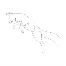 "Continuous One Line Fox Drawing: A Simple Way to Capture Wild Elegance"