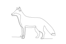 One Line Red Fox Drawing for Beginners: Fun Forest Animal Art Made Simple