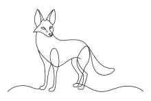 Jackal One Line Drawing: Learn to Draw Wild Canines Simply