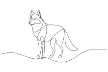 One Line Wolf Drawing: Learn the Shape of a Wild Carnivore with Ease