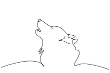 "One Line Dangerous Wolf Sketch: Expressing Power and Presence with Minimalist Techniques"