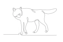 "One Line Female Wolf Focused on Prey: Learning Animal Form in Minimalist Drawing"
