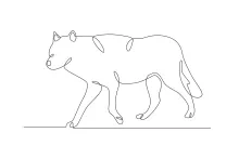One Line Male Wolf Drawing for Beginners: Explore Wild Animal Art with One Line