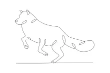 One Line Fast Wolf Drawing: Learn Speed and Hunting Motion with Simple Shapes