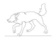 "Continuous Line Male Wolf Sprinting After Prey: A Simple Way to Draw Action"