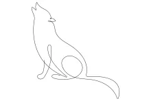 "Minimalist Wolf Drawing: Expressing Majesty and Motion in One Line Art"