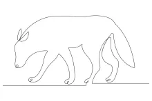 "Continuous Line Wolf Sketch: Capturing Poise and Strength with Minimalist Art"
