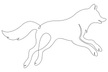 "One Line Wolf Illustration: Expressing Motion and Mystery with Minimalist Techniques"