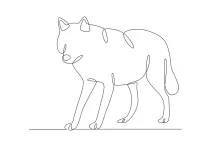 "Single Line Wolf Eating: A Simple Way to Sketch Animal Behavior"