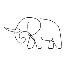 Giant African Elephant in One Line: Practice Big Animal Forms Simply