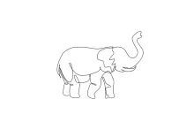 Big African Elephant in Simple Line Art: Learn to Sketch Majestic Animals
