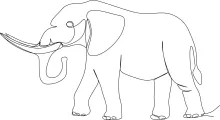 "One-Line Elephant Drawing: A Minimalist Approach to Majestic Wildlife Forms"
