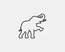 "Minimalist Elephant Art: A One-Line Study of Gentle Strength and Recognizable Shapes"
