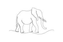 "One-Line Elephant Art: A Simplified Approach to Capturing Wildlife Beauty"