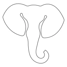 One-Line Elephant Head Drawing: Study Big Animal Features in Simple Form