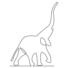 Wild Elephant in One-Line Art: Practice Drawing Nature’s Largest Land Animal