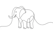 "One-Line Elephant Sketch: A Minimalist Approach to Capturing Recognizable Wildlife Forms"