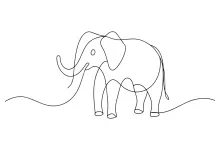 "One-Line Elephant Drawing: A Simple Approach to Wildlife Silhouettes"