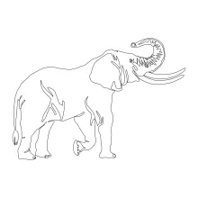 "One-Line Elephant Art: A Minimalist Approach to Capturing Wildlife Strength"