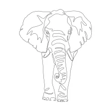 "One-Line Elephant Sketch: A Simple Approach to Majestic Wildlife Forms"