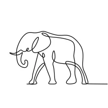 Wildlife Elephant One-Line Drawing: Learn to Draw with Simplicity and Focus