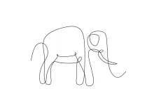 One-Line Drawing of an Elephant: Simple Shapes for Developing Artist Skills