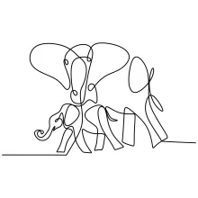 One-Line Drawing of a Big Elephant: Learn Scale Through Minimal Shapes
