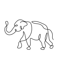 Draw a Wildlife Elephant Using One Line: An Easy Start for Nature Artists