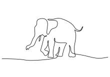 Walking Elephant in One Line: Practice Movement in Minimalist Animal Art
