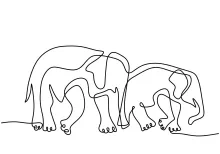 Drawing Elephants in One Line: Easy Art Practice with Multiple Animal Forms