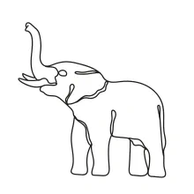 One-Line Wild Elephant Drawing: Learn to Draw Animals in Simple Steps