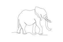 Walking Elephant One-Line Drawing: Develop Motion Skills Through Simple Art