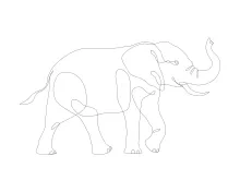 One-Line Wildlife Elephant Art: Learn Shape and Movement with One Simple Line