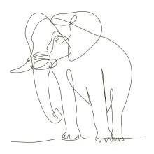 Wild Elephant in One Line: Discover the Power of Minimal Animal Drawing