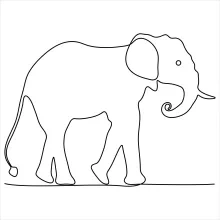 Draw an Elephant in One Line: Easy Animal Art for Beginners