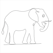Elephant in One-Line Drawing: Simple Art for Animal Enthusiasts
