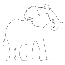 Learn to Draw an Elephant with One Line: Start Art with Simple Animal Shapes