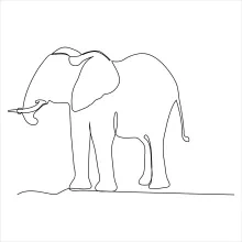 Elephant One-Line Art: Simple Practice for Mastering Animal Form Basics