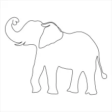 "Minimalist Elephant Sketch: A One-Line Study of Strength and Recognizable Wildlife Figures"