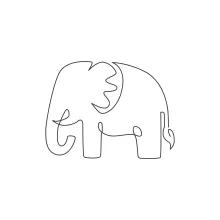 "One-Line Big Elephant Art: A Minimalist Approach to Capturing Wildlife Presence"