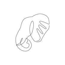 "One-Line Big Elephant Head Sketch: A Simplified Approach to Wildlife Strength"