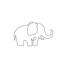 "One-Line Big Elephant Sketch: A Minimalist Approach to Capturing Iconic Animal Features"