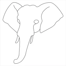 One-Line Elephant Head Drawing: Simple Way to Practice Big Animal Faces
