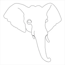 Easy One-Line Drawing of an Elephant Head: Great for Learning Animal Proportions