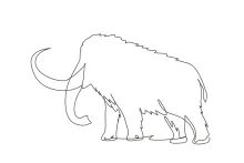 One-Line Big Mammoth Drawing: Easy Step into Prehistoric Animal Art