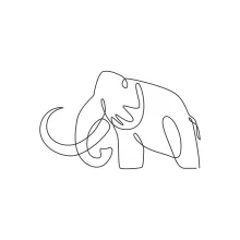 Draw a Big Mammoth with One Line: Easy Art for Animal Lovers