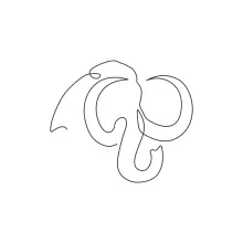 Mammoth Head in One Line: Learn to Draw Ancient Features with Simplicity