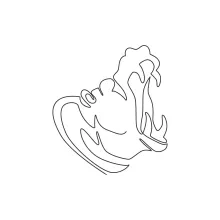 Big Hippo Head One-Line Drawing: Fun Animal Face Practice for All Skill Levels