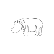 One-Line Big Hippo Drawing: Build Drawing Skills with a Friendly Animal